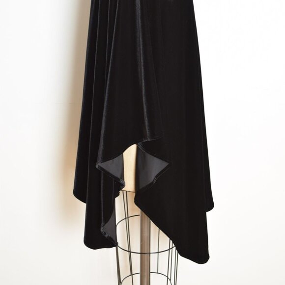 vintage 90s cape Harve Benard black velvet jacket poncho shawl draped top caplet - Picture 6 of 9